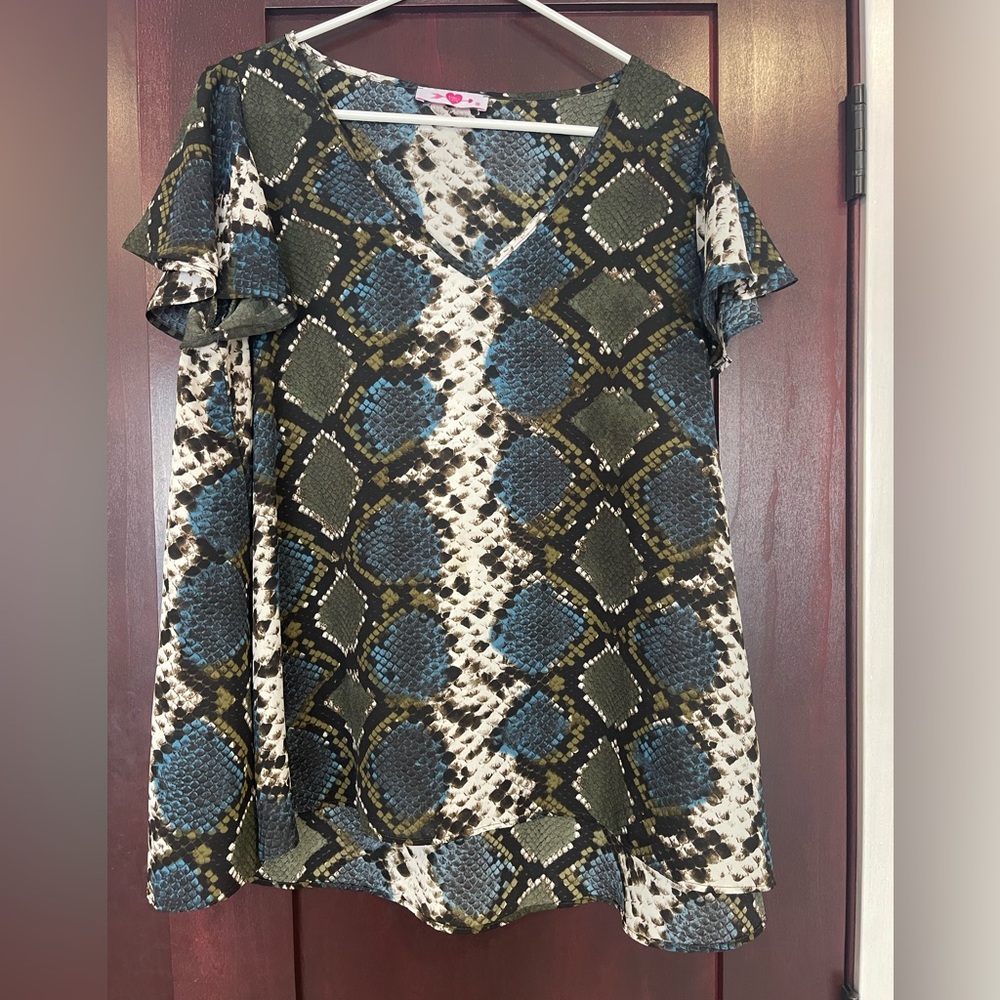 Buddy Love Avril Snake Print Top size M